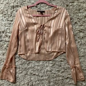 Forever21 champagne cropped top